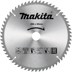 T.C.T Лист за пила за дрво 260mm x 30mm x 60T